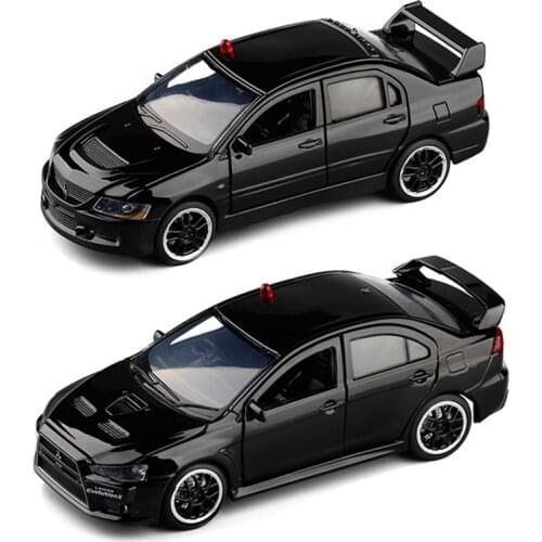 1/32 2020 New Arrival High Simulation Black Color EVO X Diecast Model Car With Light Music Toys For Kids Gifts V119