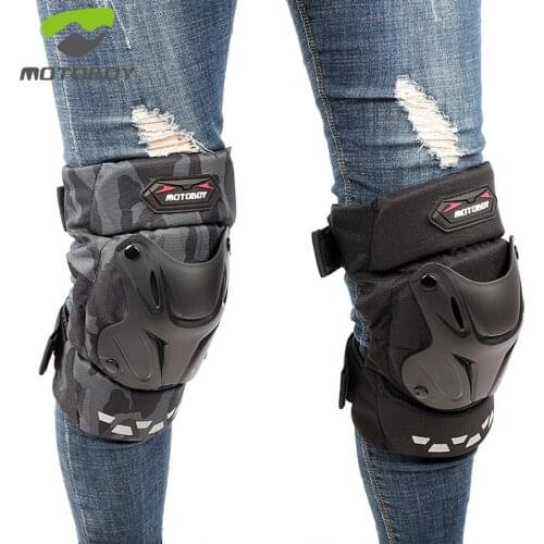 1Pair MOTOBOY Windproof Anti-fall Riding Knee Pads Moto Shin Reflective Light Protector Guard Warm Thick Motorcycle Kneepads