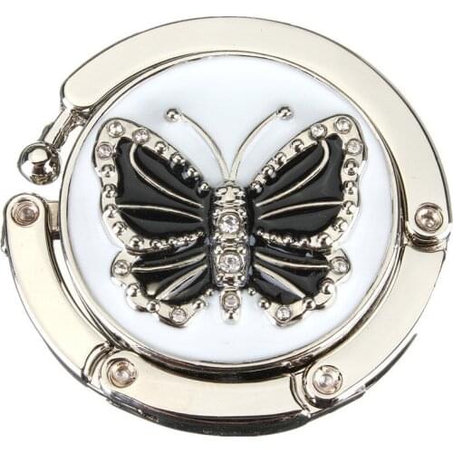 1PC Fashion Originality Lovely Color Butterfly Design Handbag Folding Bag Purse Hook Hanger Holder for gift Beetle Lock Bling