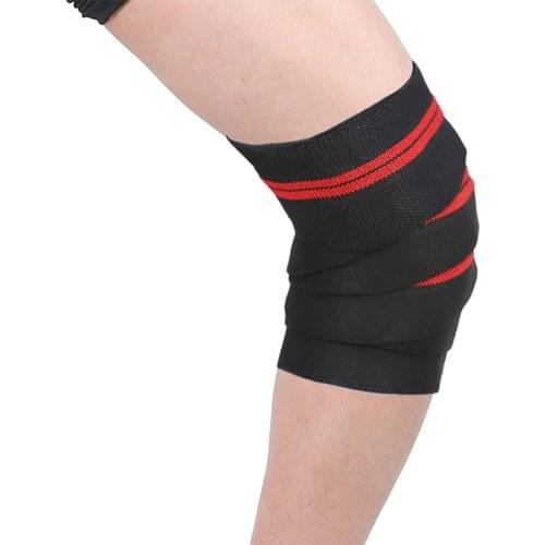 1Pc Stripe Outdoor Sport Workout Compression Bandage Knee Brace Guard Protector Knee Support Professional Protective Outdoor