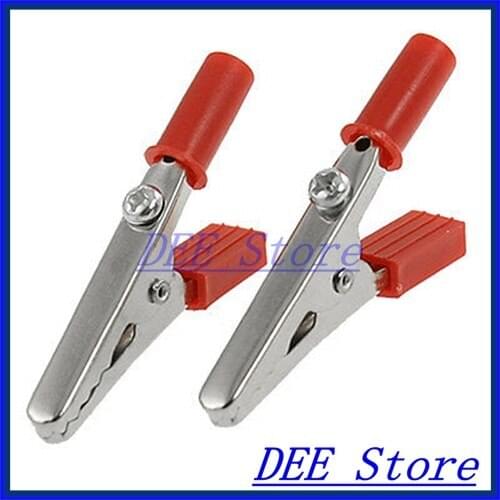 10 Pcs 2.2" Red Insulated Alligator Clips Test Lead Clamps with Screw