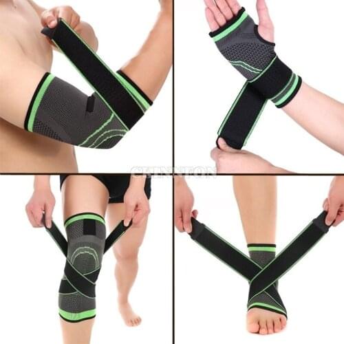 100Pcs/Lot Compression Sleeve Wrist/Elbow/Knee/Ankle Support Brace Strap Protector Pads Bandage Running Basketball