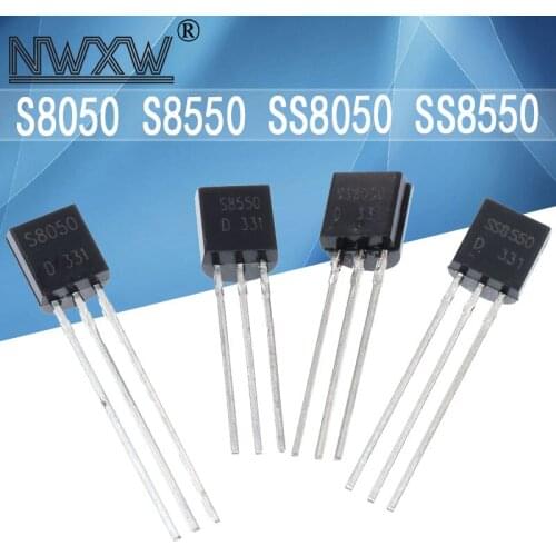 100pcs/lot S8050 S8550 SS8050 SS8550 TO-92 8050 in-line transistor power transistor PNP NPN