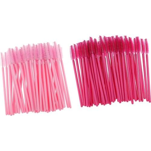 100pcs Disposable Eyelash Mascara Wands Eye Lash Extension Applicator Makeup Spooler Brushes Tool