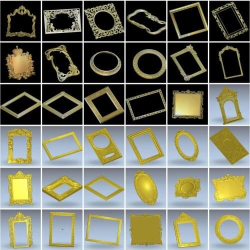 36 pieces relief frame model 3D model artcam type3 aspire cnc carving engraving STL format files Frame 4