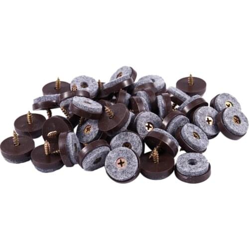 ABSF 40Pcs Furniture Glide,Screw-On Felt Pad Slider Floor Protector for Wooden Leg Feet Of Chair Table Sofa(Φ24Mm or 0.95 Inch)