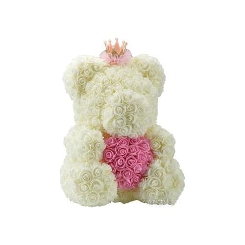 40 cm HOT Valentines Day Gift Red Rose Teddy Bear Rose Flower Artificial Decoration Christmas Gifts Women Valentines Gift