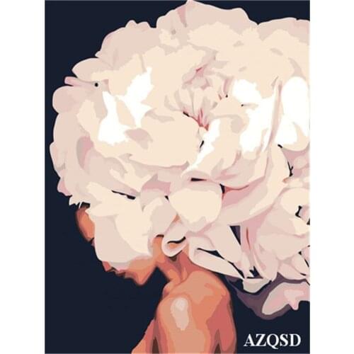 Abstract Beautiful Flower Women Modern Printed Water-Soluble Canvas 11CT Cross-Stitch Set Embroidery DMC Threads Needle