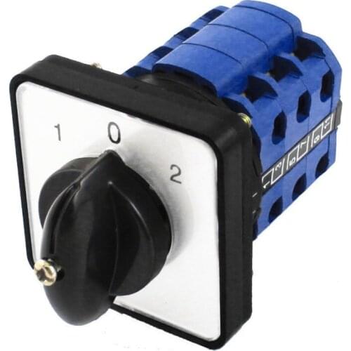 AC600V 12A 1-0-2 3Positions Rotary Cam Universal Changeover Switch