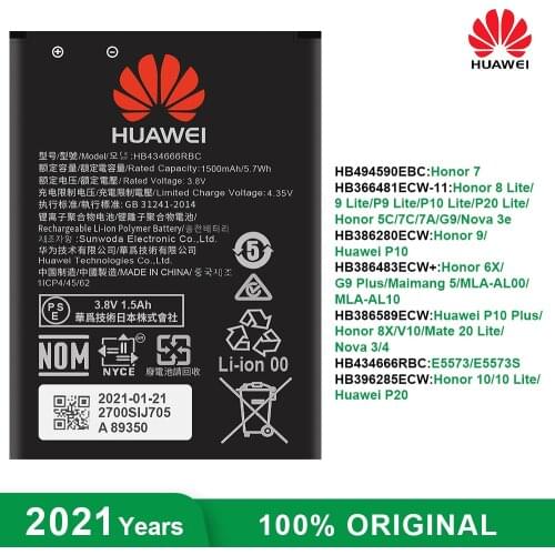 Original Huawei Battery HB434666RBC HB366481ECW HB386280ECW for Huawei E5573 P9 P10 P20 Maimang 5 Enjoy 6S Honor 8 Honor 9