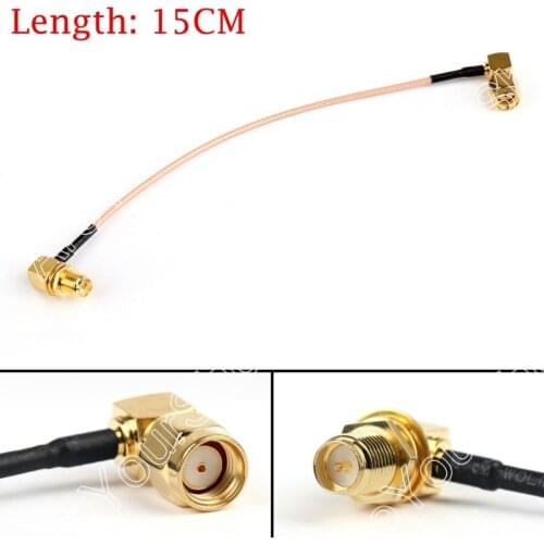 Areyourshop Sale 15CM WIFI Extension Cable RP SMA Female To RP SMA Male Right Angle RG178 Jackplug