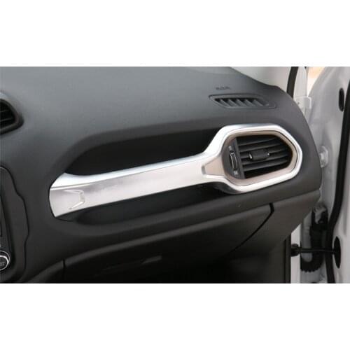 Interior Car Styling Co-Pilot Co-Driver Grab Handle Decoration Trim Cover Sticker 1Pc/Set ABS For Jeep Renegade 2015-16