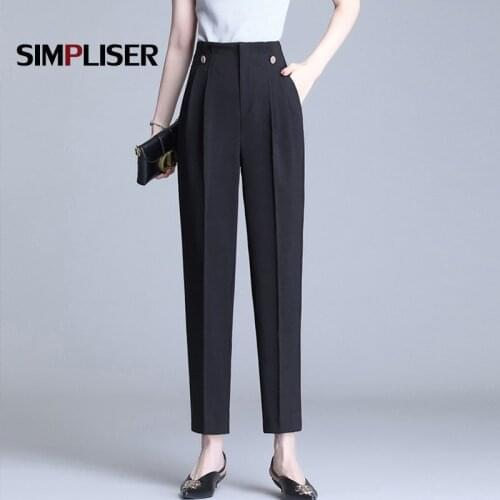 High Waist Office Lady Suit Pants Casual Black Pants For Women Plus Size 5XL Ladies Trousers Harem Pants Women Femme Pantalon