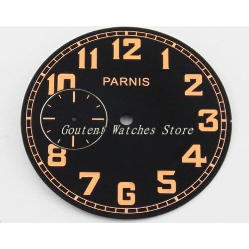 41.2mm Parnis Black Watch Dial Fit Seagull st36 ETA 6497 Movement Mens Wristwatch Faces