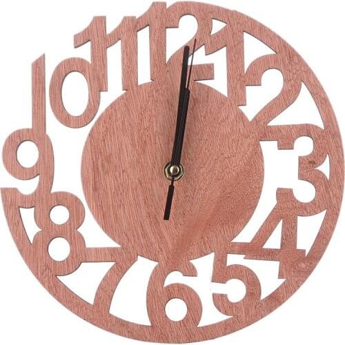 GTBL 3D Wall Clock Number Wooden Silent Clock For Home Kitchen Office