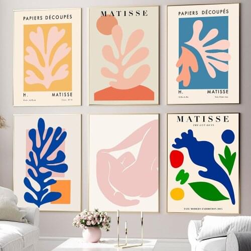 Exhibition Henri Matisse Retro Posters and Prints Abstract Wall Art Vintage Canvas Painting Pictures for Living Room Home Decor