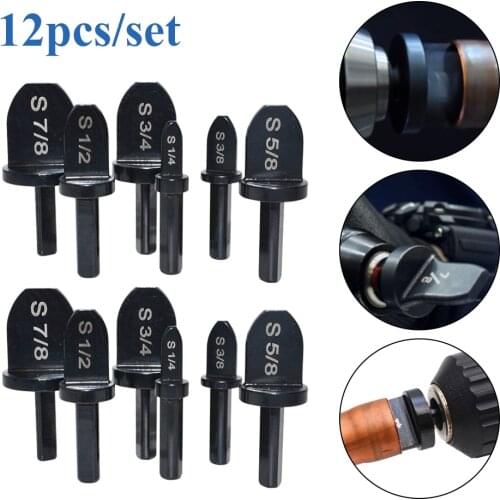 12pcs Imperial Tube Pipe Expander Support Drill Bit Set For Air Conditioner Conditioning Swaging Tools 1/4 3/8 1/2 5/8 3/4 7/8in