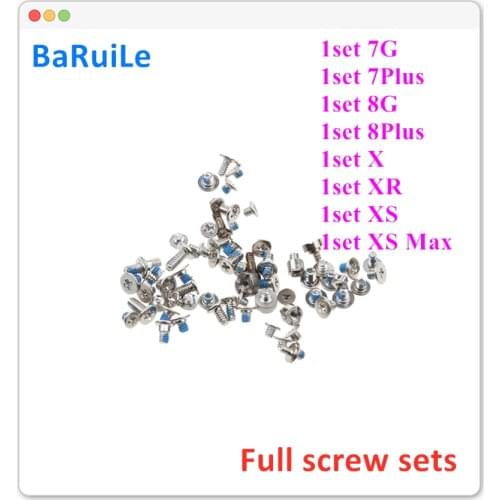 BaRuiLe 8sets Complete Screw Set for iPhone iPhone 7 8 Plus X XS XR XS MAX Screws Inner Kits Accessories Replacement Parts