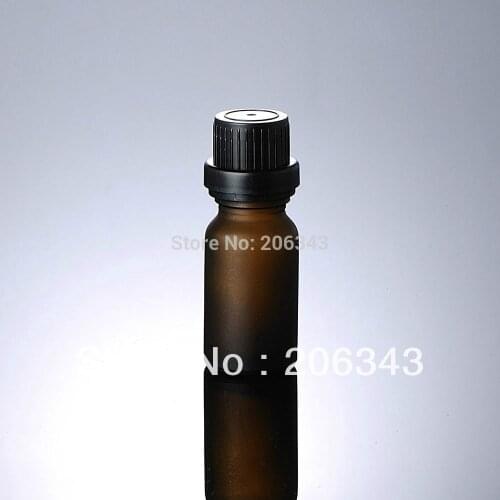 10ml brown frosted bottle with black plastic cap+plastic dropper ,for cosmeticl packaging