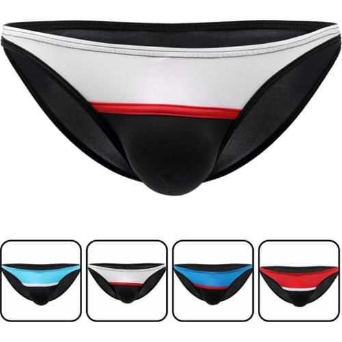 Ice silk underwear sexy transparent briefs tide male ultra low waist slim bikini gay man panties men briefs underwear jockstrap