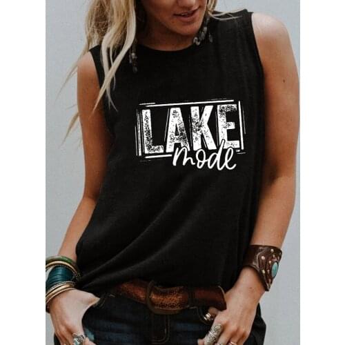 Lake Mode O-Neck Casual Tank top Funny summer trendy tank beach party shirts women fashion casual vintage tops