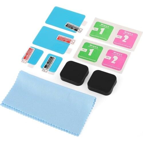 Camera Cleaning Suit Ultra-Clear Tempered-Glass Screen Protective Lens Film & Lens Cap Cover for GoPro Hero 6/5 Action Camera