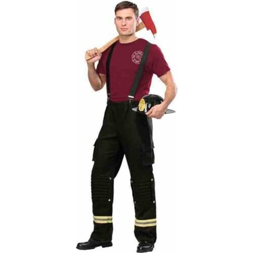 New Fireman Sam Cosplay Carnival Halloween Costume for adult Boy Party Work Wear Uniform Accessories Christmas Firefighter