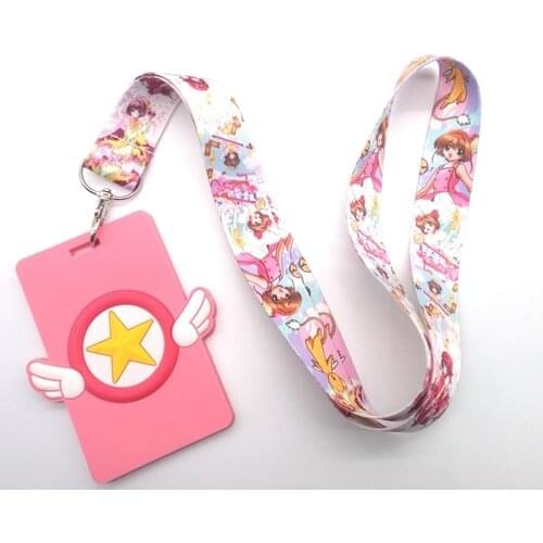 New Retail 1 pcs Soft Silicone anime Card Captor Sakura Sign Card ID Holder Keychain T05