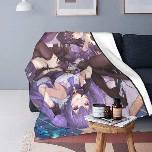 Electronic Games Genshin Impact Blanket Flannel Spring Autumn Gan Yu Portable Soft Throw Blankets for Home Couch Bedding Throws