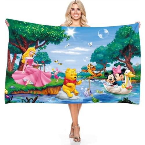Disney Winnie The Pooh Adult Childrens Towels Bathroom Bath Towels Microfiber Beach Towels Baby Wrap Dress Towel 140x180cm Size