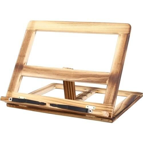 Foldable Recipe Book Stand,Wooden Frame Reading Bookshelf,Tablet Pc Support Stand