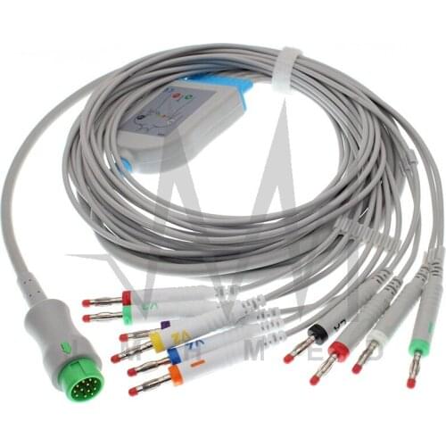 Compatible with Mindray EKG Monitor,BeneView(12-Ld module)10 Lead ECG Cable,1KΩ Defibrillate Resistor