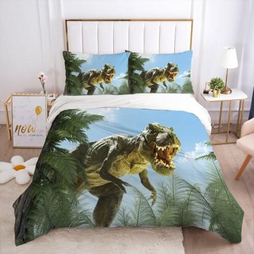 Forest Dinosaur World Quilt Cover 3D Digital Printing Bedding Quilt Cover Three-piece Set Four-piece Set