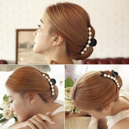 Rhinestone Hairpins Women Pearl Hair Clips Crab Hair Claws for Girls Barrettes Headwear Hair Pins Accessories