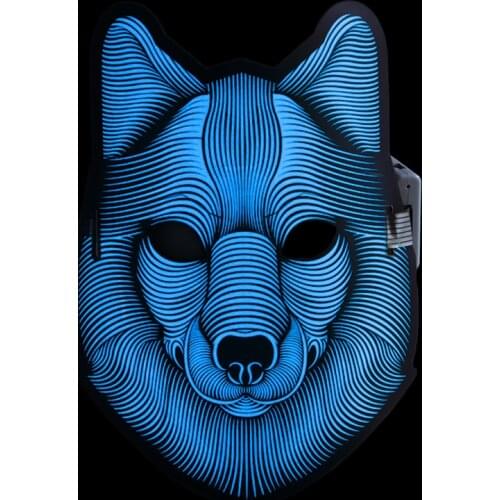 Halloween Masks LED EL Cold Light Voice Control Mask Bar KTV Masquerade Luminous Glowing Mask Party Cosplay Party Mask