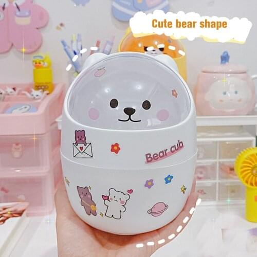 Small Smart Waste Rubbish Bin Room Bedroom Cosmetic Mini Desktop Trash Can Waste Paper Basket Kitchen Garbage Can Container