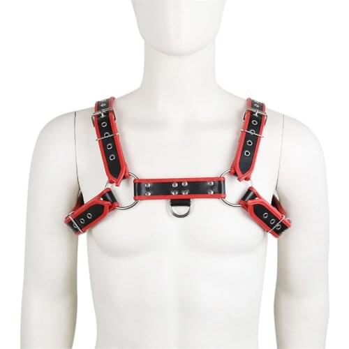 Adult Toys Sexy Male Chest Harness Bondage Slave Fetish Restraints Straps Belts Sex Products Club Costumes Props PU Leather