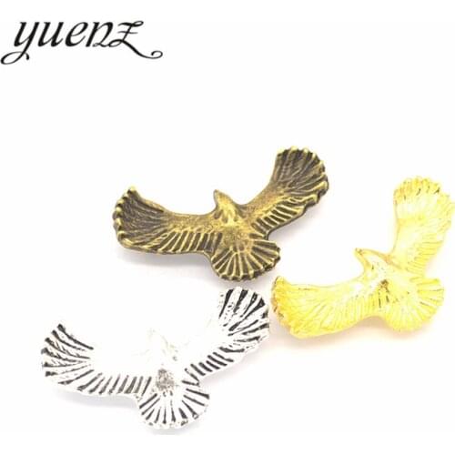 YuenZ 4pcs 3 colour Antique Silver color animal eagle Charm fit for Bracelets Necklace DIY Metal Jewelry Making 35*19mm D511