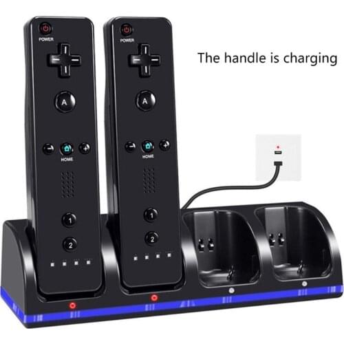 4Port Smart Charger Charging Dock Rechargeable Batteries for WII Game Console