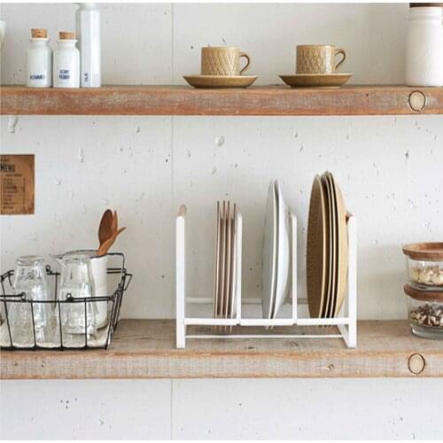 Iron White Nordic Three Grid Dish Drainer Plate Holder Bowl Storage Kitchen Supplies Metal Shelf Rack Kitchen Organizer