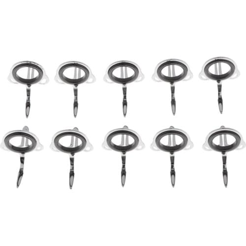10pcs Ceramic Ring Fishing Rod Guide Eyes Free Stainless Steel Frame DIY Tools