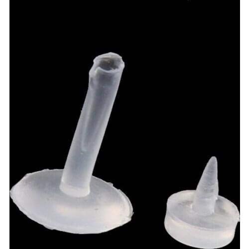 10pcs Nose Retainer Rings Studs hide piercing Bio Flexible Clear Screw On