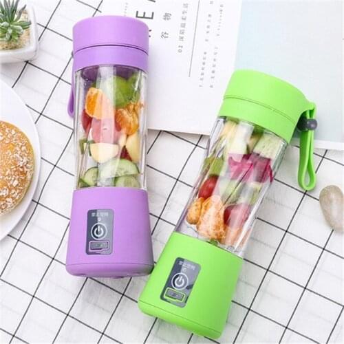 2020 New Portable Mini Juice Blender Personal USB Rechargeable Juicer Mini Travel Water bottles Blender Juicer 6 Blades
