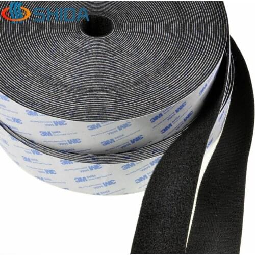 3 cm 1-1/4" 5 Meters 3M Self Adhesive Hook and Loop Tape Fastener Cable Ties Nylon Strap Power Wire Magic Tape Sticks