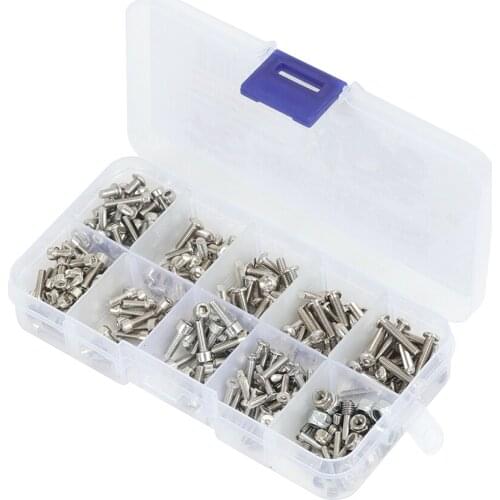300pcs M2.5 M3 M4 Stainless Steel Hex Socket Screw Nut Cap/Button Head Screw for 1/16 RC Monster Trucks Traxxas Summit E-Revo