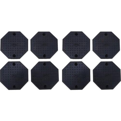 8PCS Heavy Duty Rubber Car Lift Arm Pads Equipment Kit Black Octagon