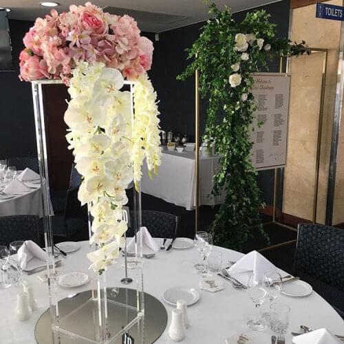 10PCS wedding tall pillar acrylic flower stand for decoration clear flower vase for wedding