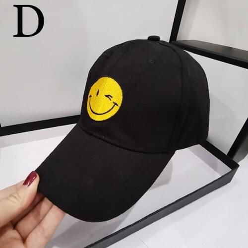 HT557 Smiling Face Embroidery 100% Cotton Baseball Cap Hat Hip Hop Cap Golf Fishing Dad Hat Snapback Women Men