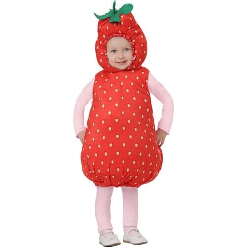 Halloween children Baby Cosplay Vegetable Fruit Strawberry Cosplay Suit Adorable cute cute jumpsuit school stage performance