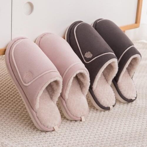 Home Cotton Slippers Womens Winter Indoor Non-Slip Platform Moon Shoes Warm Plush Woolen Slipper Couple Mens House Slippers